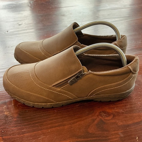 Dr. Scholls Comfort Shoes Womens Side 10W Camel Brown Hyacinth Walking Side Zip‎ - Picture 1 of 11